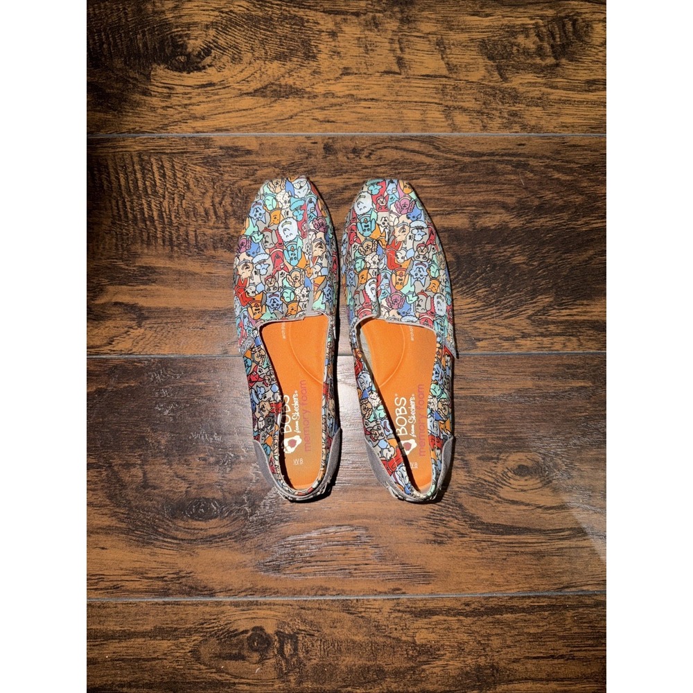 Sketchers BOBS Dogs Woof Party Slip On Shoes Women's Sz 8 Memory Foam Insole
